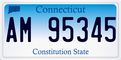 CT license plate AM95345