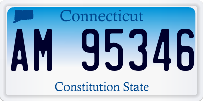 CT license plate AM95346