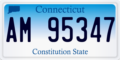 CT license plate AM95347