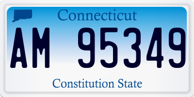 CT license plate AM95349