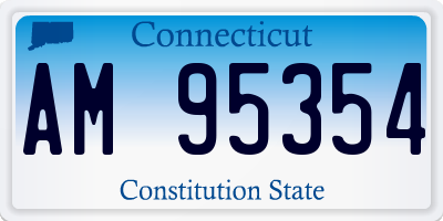 CT license plate AM95354