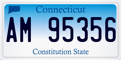 CT license plate AM95356