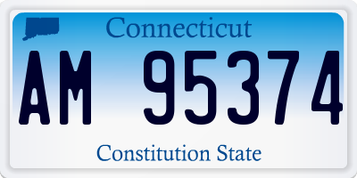 CT license plate AM95374