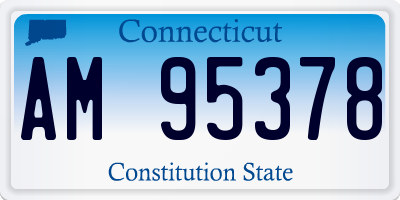 CT license plate AM95378