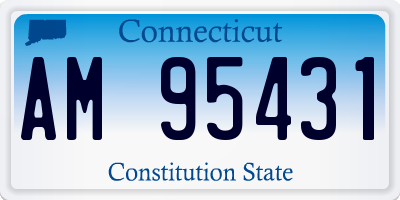 CT license plate AM95431