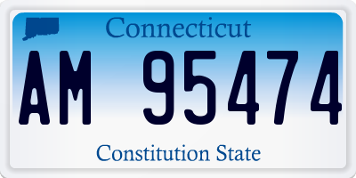 CT license plate AM95474