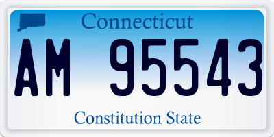 CT license plate AM95543