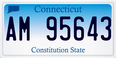 CT license plate AM95643