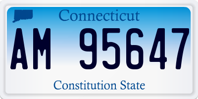 CT license plate AM95647