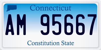 CT license plate AM95667