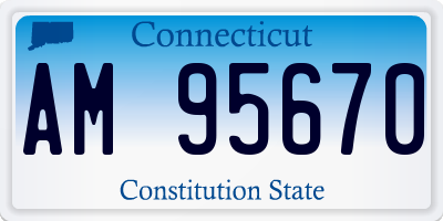 CT license plate AM95670