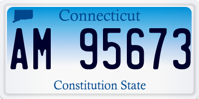CT license plate AM95673