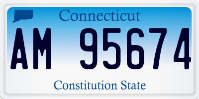 CT license plate AM95674