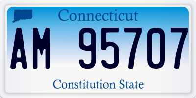 CT license plate AM95707