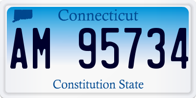 CT license plate AM95734