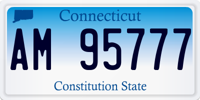 CT license plate AM95777