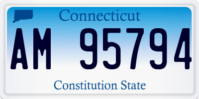 CT license plate AM95794