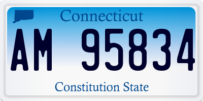CT license plate AM95834