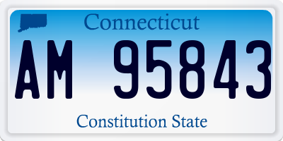 CT license plate AM95843