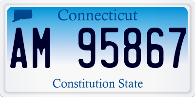 CT license plate AM95867