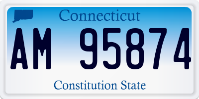 CT license plate AM95874