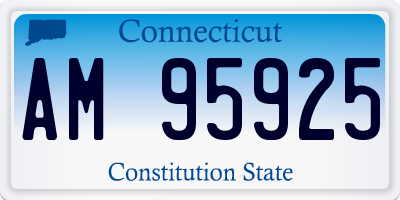 CT license plate AM95925