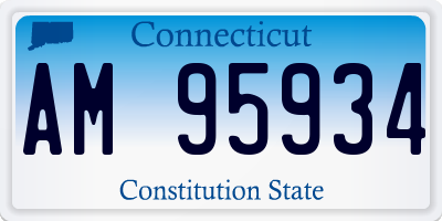 CT license plate AM95934