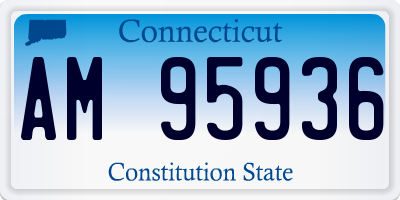 CT license plate AM95936