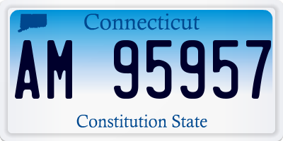 CT license plate AM95957