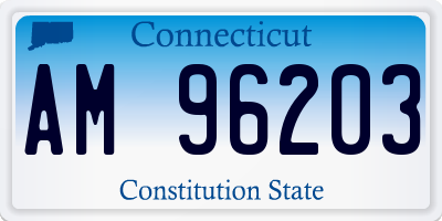 CT license plate AM96203