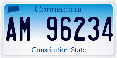 CT license plate AM96234