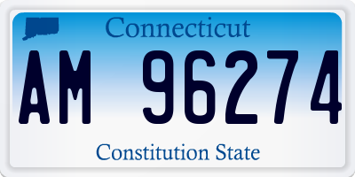 CT license plate AM96274