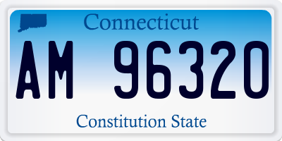 CT license plate AM96320