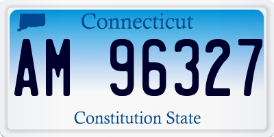 CT license plate AM96327