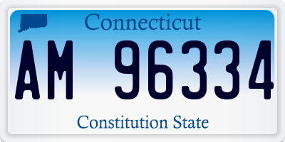CT license plate AM96334