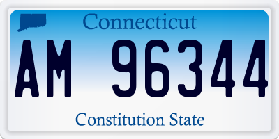 CT license plate AM96344
