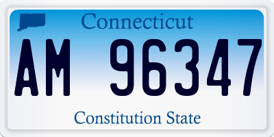 CT license plate AM96347