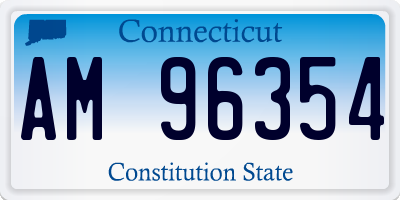 CT license plate AM96354