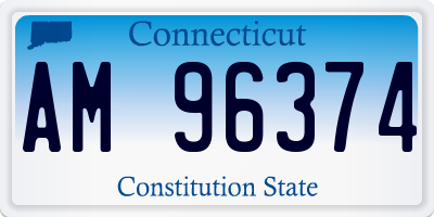 CT license plate AM96374
