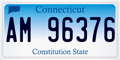 CT license plate AM96376