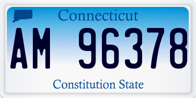 CT license plate AM96378