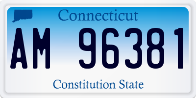 CT license plate AM96381