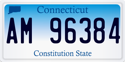 CT license plate AM96384
