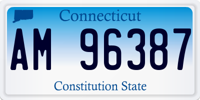 CT license plate AM96387