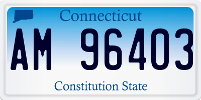CT license plate AM96403