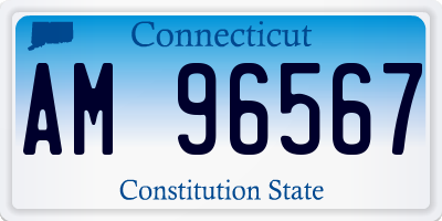 CT license plate AM96567