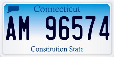 CT license plate AM96574
