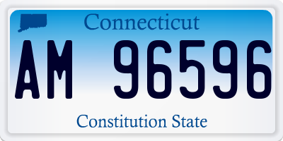 CT license plate AM96596