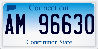 CT license plate AM96630