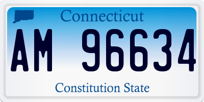 CT license plate AM96634